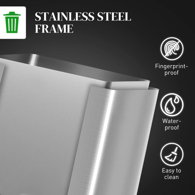 Kosz na śmieci 40L, pedał, 2 wkłady, srebrny kolor