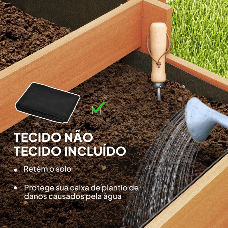Outsunny Floreira de 3 Níveis com Treliça Hortal Vertical com Tecido não Tecido para Cultivos de Verduras Flores  95x95x110 cm Castanho