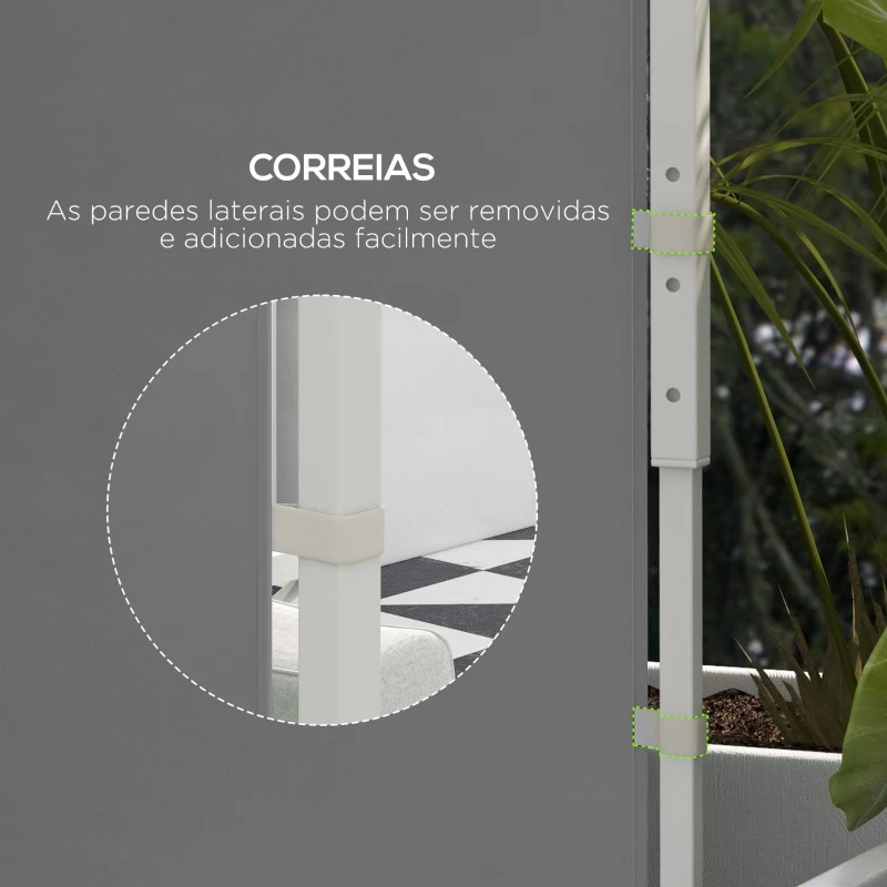 Outsunny 2 Paredes Laterais para Tenda 300x200 cm com Janela Enrolável e Porta com Fecho para Tendas 3x3 m ou 3x6 m Cinzento