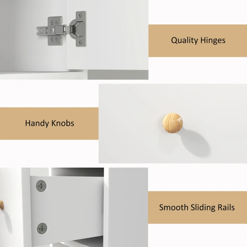 HOMCOM 178 cm Narrow Tall Bathroom Cabinet - White