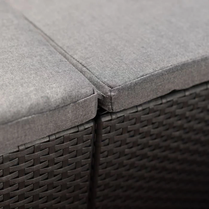 Salon de jardin - résine aspect rotin tressé - Allibert by KETER - 6 personnes - SanRemo - Gris graphite