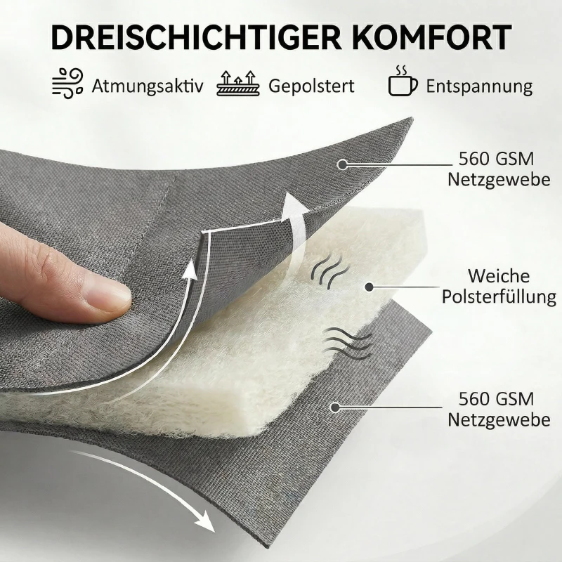 Outsunny Sonnenliege Atmungsaktive Gartenliege mit 6-fach Verstellbar Rückenlehne Rädern Aluminiumrahmen Dunkelgrau