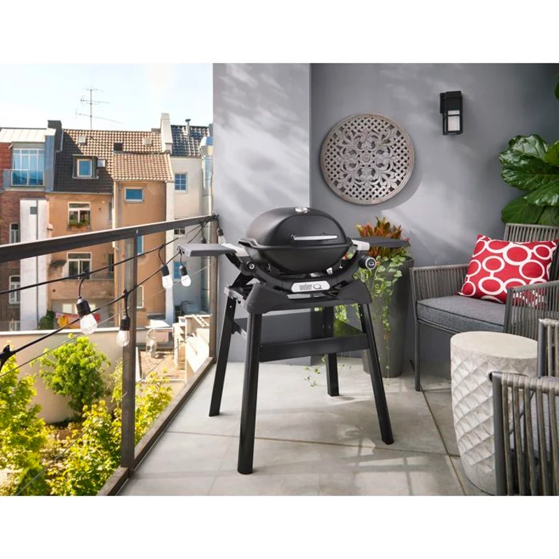 Barbecue a gaz - Weber - Q1200N avec stand - 2,94kW - 1 brûleur en acier inoxydable - Allumage piézoélectronique - Noir
