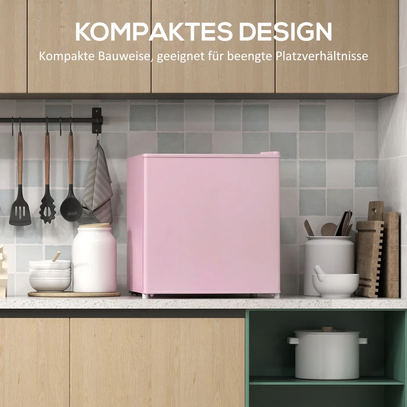 HOMCOM Tischgefrierschrank mit 35 Liter Kapazität, kleiner Gefrierschrank mit umkehrbarer Tür, Rosa