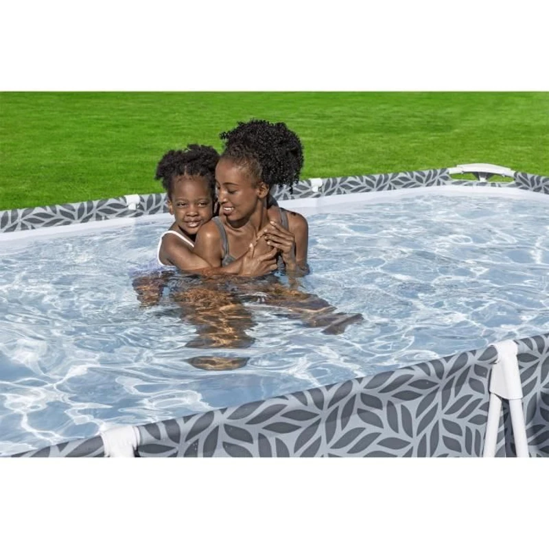 Piscine hors sol tubulaire BESTWAY - Steel Pro™ - 366 x 201 x 66 cm - Rectangulaire - décor graphique