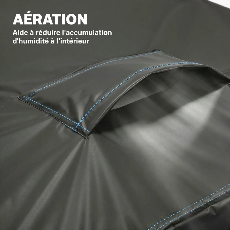 Outsunny Housse Salon de Jardin Extérieure Imperméable 420D Tissu Oxford, avec Évent et Sac de Rangement, 180x120x74cm, Noir