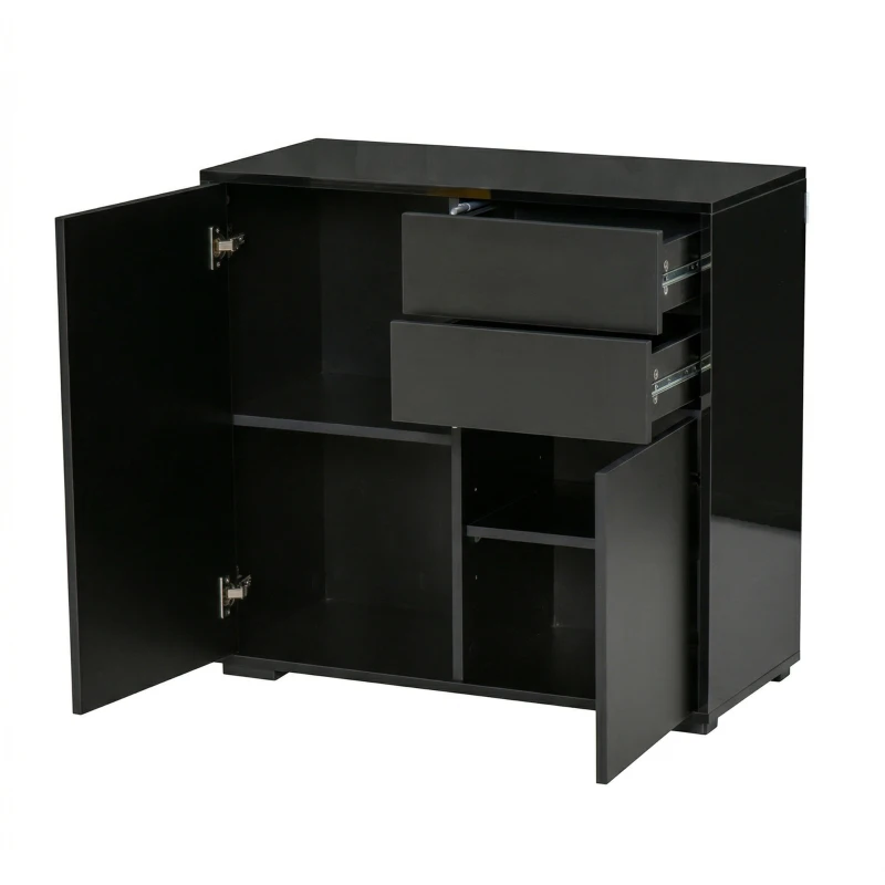 Homcom Mobilier Multiuz 79×36×74 cm – Alb cu Sertare si Dulapuri Push(m-17)