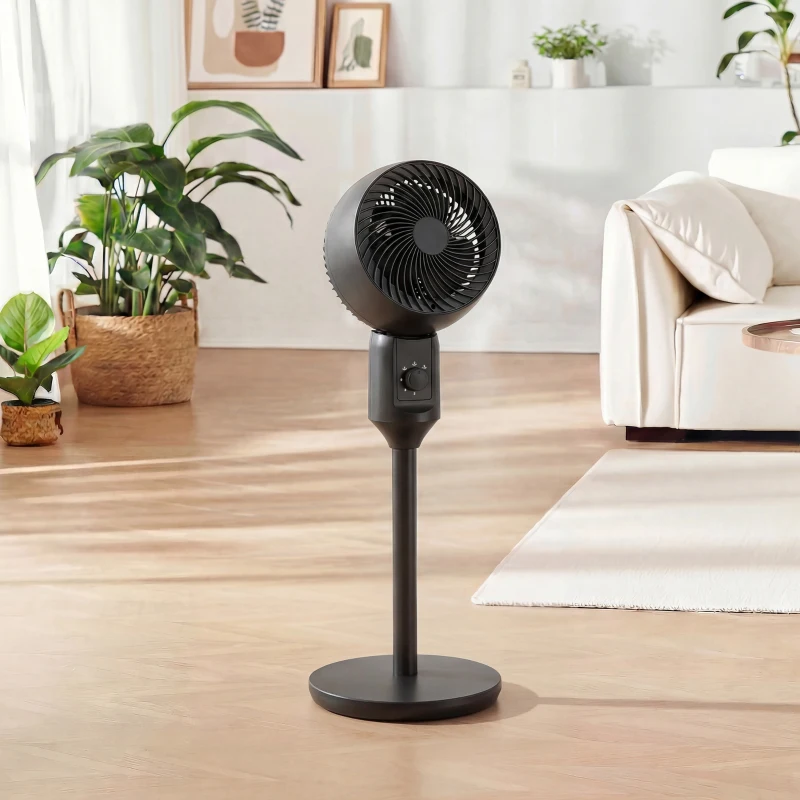 HOMCOM Air Circulator Fan Pedestal Cooling Fan with 3 Speed and Carry Handle, 9 Inch, Black