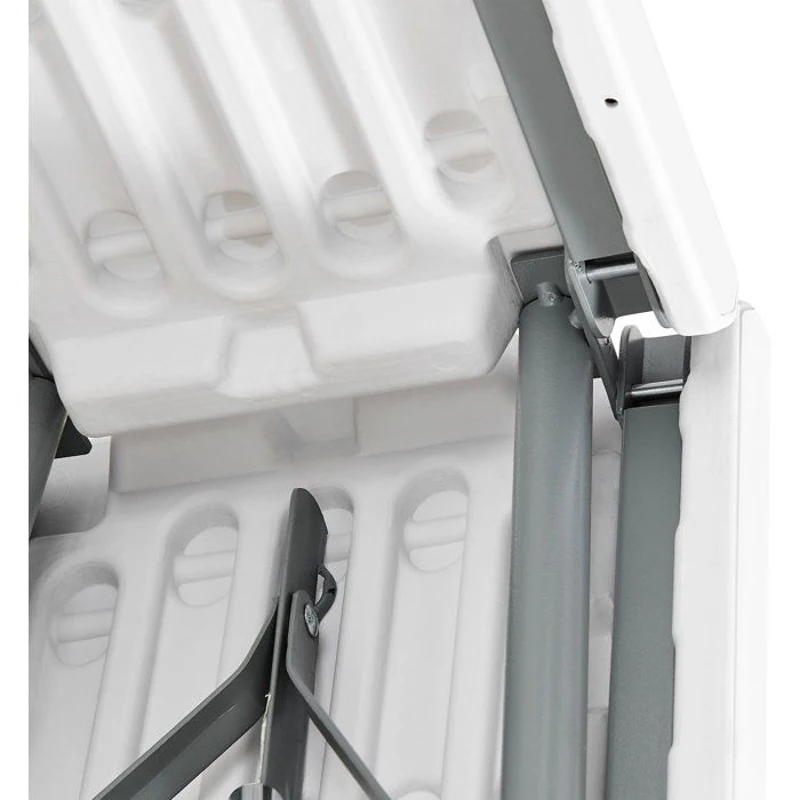 Banc de réception pliable - TERRANOVA - Blanc - Structure en acier et assise en Polyéthylene PEHD - 4 personnes - 180x28xH43 cm