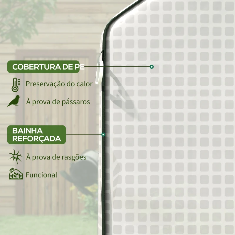 Outsunny Cobertura de Substituição para Estufa 140x143x190 cm com Janela Porta Anti-UV Proteção de Plantas para Jardim Branco