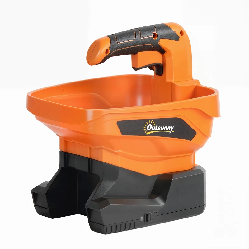 Outsunny Cordless Spreader, 3.3L Handheld Seed Spreader with Adjustable Scatter Width, Adjustable Flow, USB Charging Cable