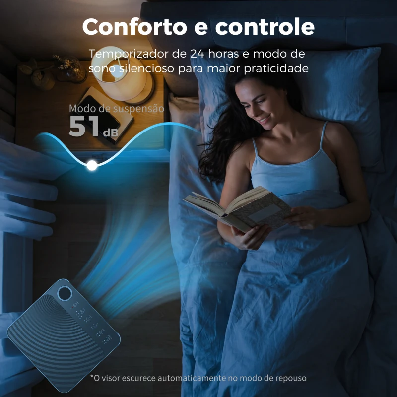 HOMCOM Ar Condicionado Portátil 9000 BTU 4 em 1 Arrefecimento Desumidificador Ventoinha Temporizador para 28 m² Branco