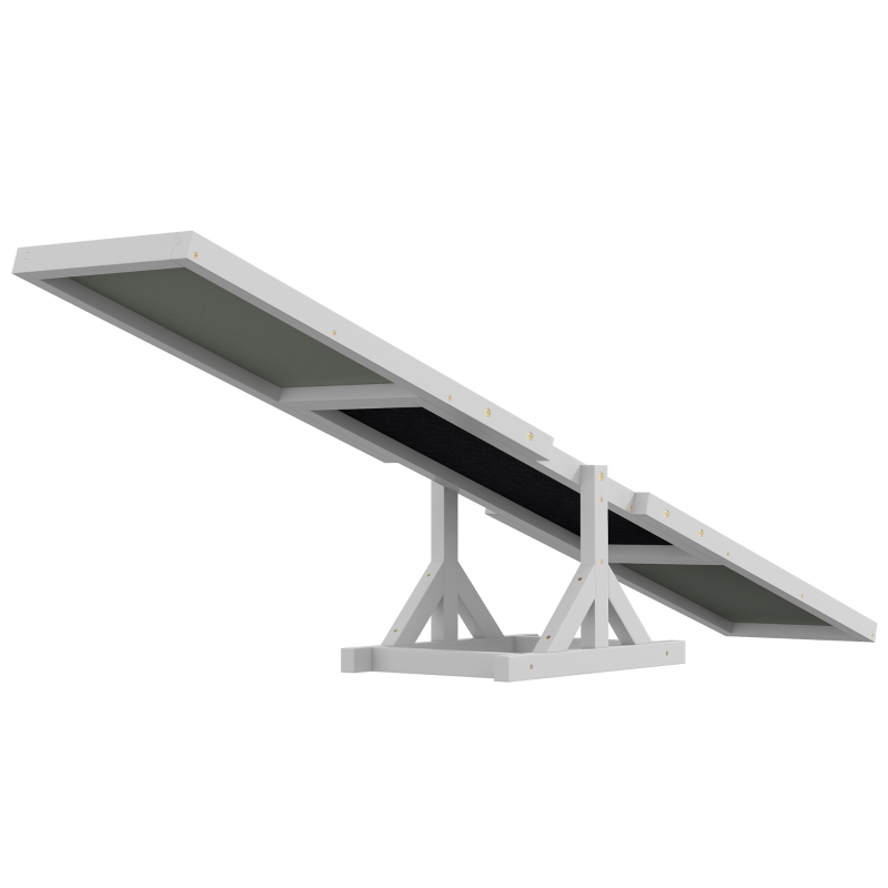 PawHut Agility sport pour chien bascule équipement entrainement chien antidérapant 180 x 30 x 30 cm gris blanc