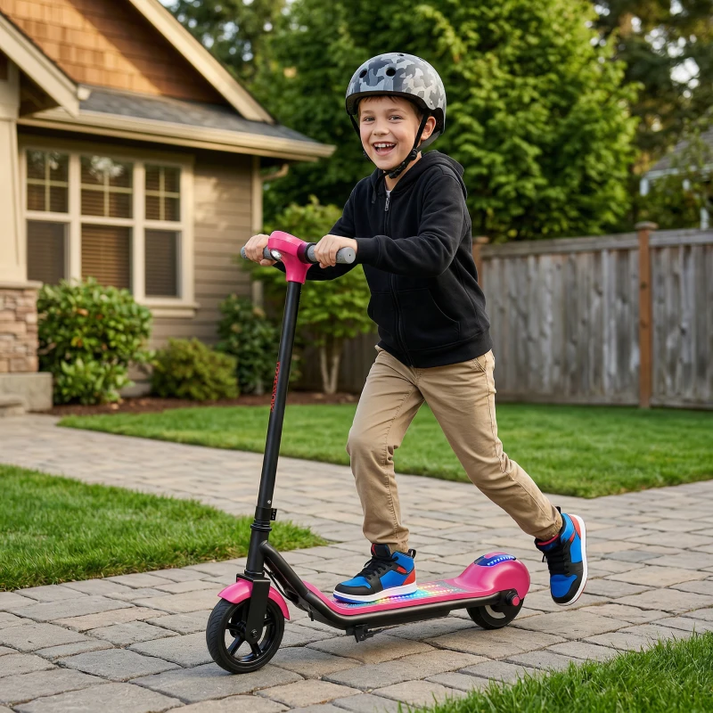 SPORTNOW Electric Scooter for Kids, with LED Display, Pink