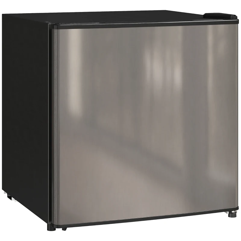 HOMCOM Mini Frigorífico Silencioso 46L Classe F com Temperatura Ajustável e Porta Reversível 48x44x49 cm Prata