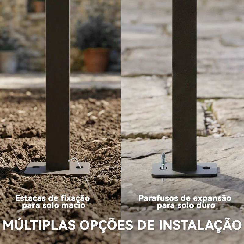 Outsunny Pérgola de Parede de Jardim 4x3 m com Telhado Retrátil Proteção UPF30+ Drenagem Pérgola para Exterior Creme
