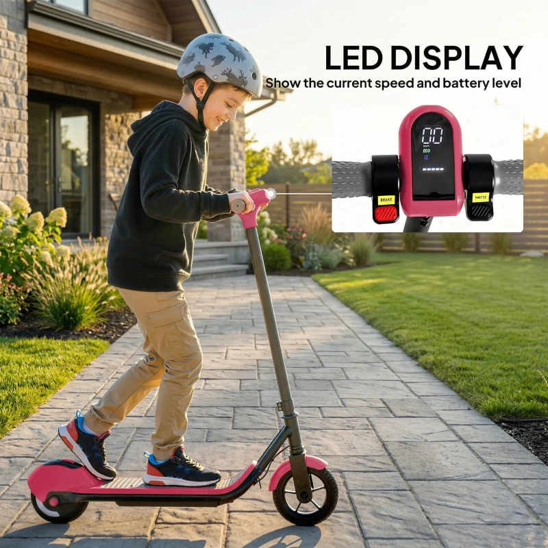 SPORTNOW Electric Scooter for Kids, with LED Display, Pink
