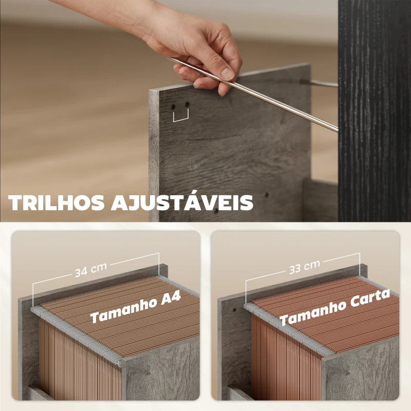 HOMCOM Mesa Gaming 120x50 cm Secretária Gaming Industrial com Compartimento e 2 Gavetas para Escritório Estúdio Cinzento Claro