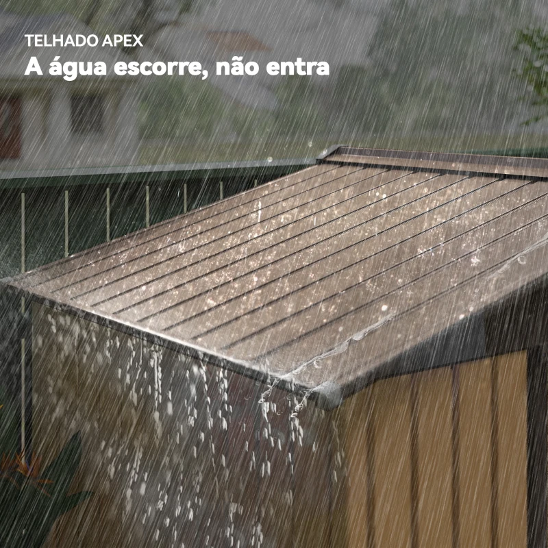 Outsunny Abrigo de Jardim Exterior 2,42 m² 213x130x185 cm com Porta de Correr, Ventilação e Luvas, Amarelo