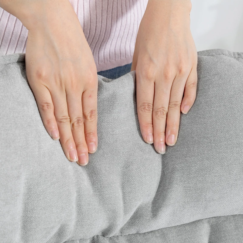 HOMCOM Poltrona Baloiço Estofada em Chenilla com Pés de Madeira de Faia e Apoio para os Braços para Lactância  71x98,5x97 cm Cinzento claro