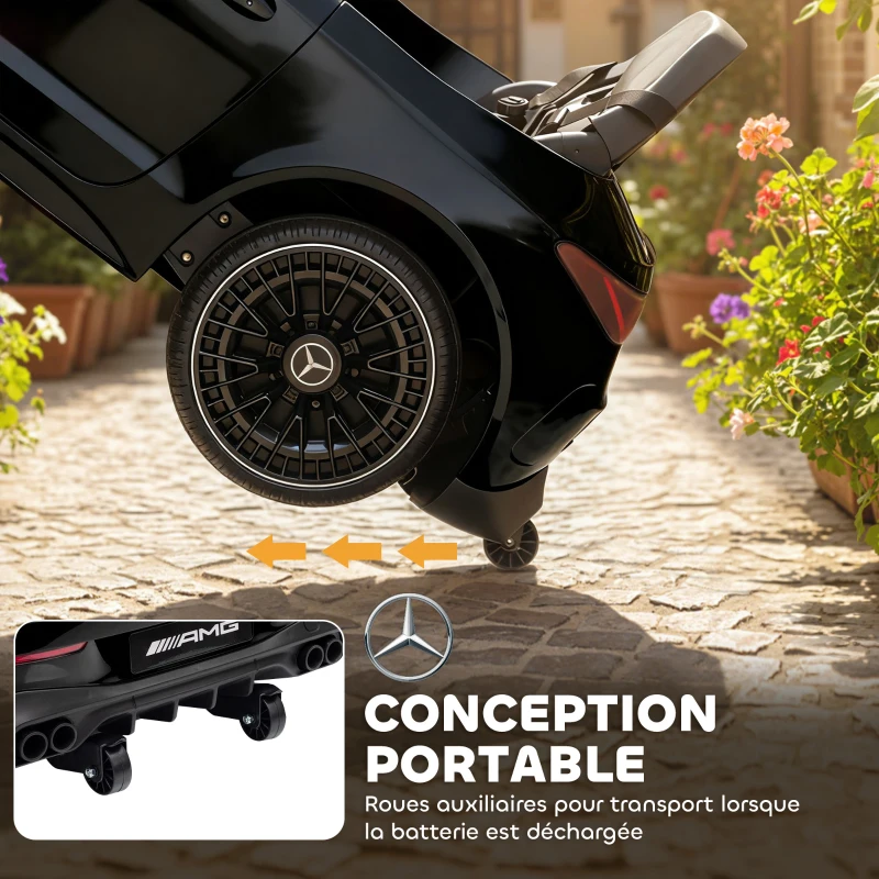 AIYAPLAY Voiture électrique enfants Mercedes AMG CLE 53 12V 2 moteurs télécommande parentale 2,4G 99 x 55 x 43 cm noir