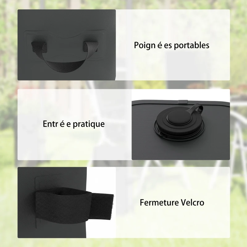 Outsunny Lot de 4 Sacs de Lestage pour Tonnelle, Sacs de Poids pour Tonnelle Remplis d'Eau ou Sable, Poignées de Transport, Noir
