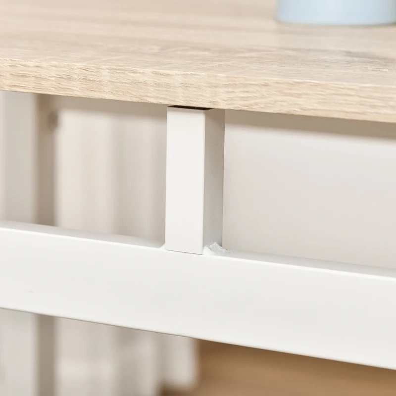 HOMCOM Conjunto de Mesa e Cadeiras de Refeição Mesa de Cozinha Retangular com 4 Cadeiras Estilo Moderno Carvalho e Branco