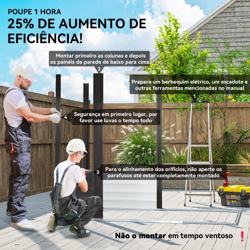 Outsunny Abrigo de Jardim 2,27 m² 190x131x188 cm com 2 Ventilações Porta com Fechadura para Armazenamento de Ferramentas Cinza