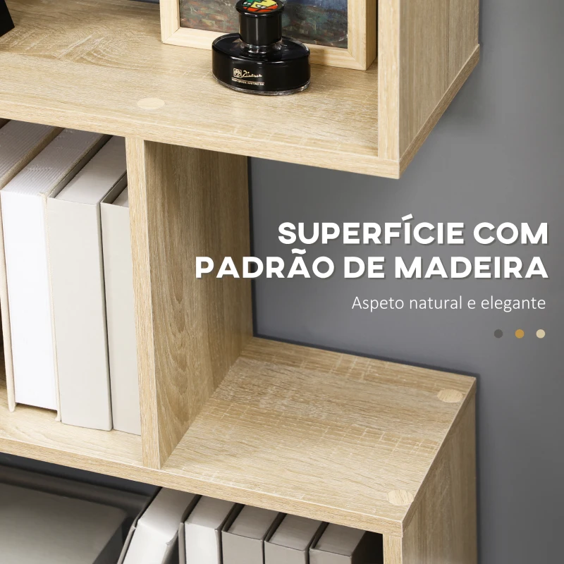 HOMCOM Estante para Livros Moderna Estante com 6 Prateleiras para Sala de Jantar Sala de Estar Estúdio 80x23x192 cm Madeira