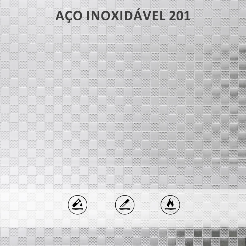HOMCOM Carrinho Auxiliar com Rodas de Aço Inoxidável de 4 Níveis com Prateleira Ajustável 2 Rodas com Travão 60x35x100 cm  Prateado