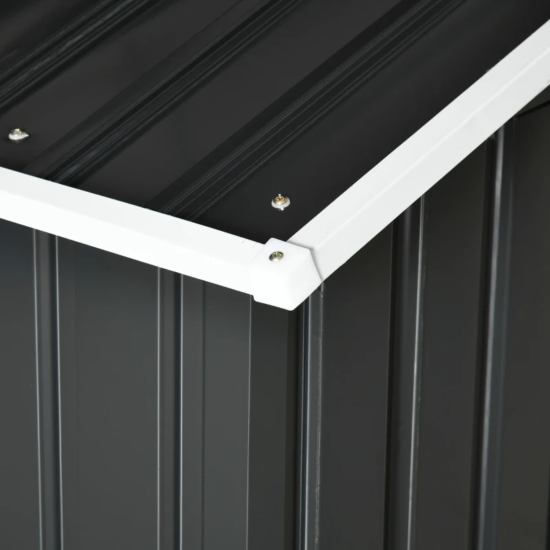Outsunny Garagem para Corta-Relvas Robótico em Aço Galvanizado com Telhado de Duas Águas para Jardim Exterior 87x103x66 cm Cinzento Escuro
