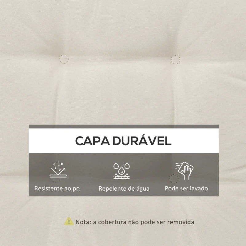 Outsunny Conjunto de Almofadas para Cadeiras de Jantar 42x42x5 cm Jogo de 4 Peças Almofadas para Cadeiras de Jardim Impermeáveis Creme