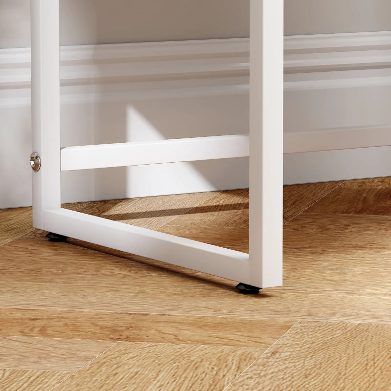 HOMCOM Conjunto de 2 Mesas de Cabeceira Estreitas Mesas de Cabeceira Quarto com 2 Gavetas Abertura por Pressão 40x30x55 cm Branco