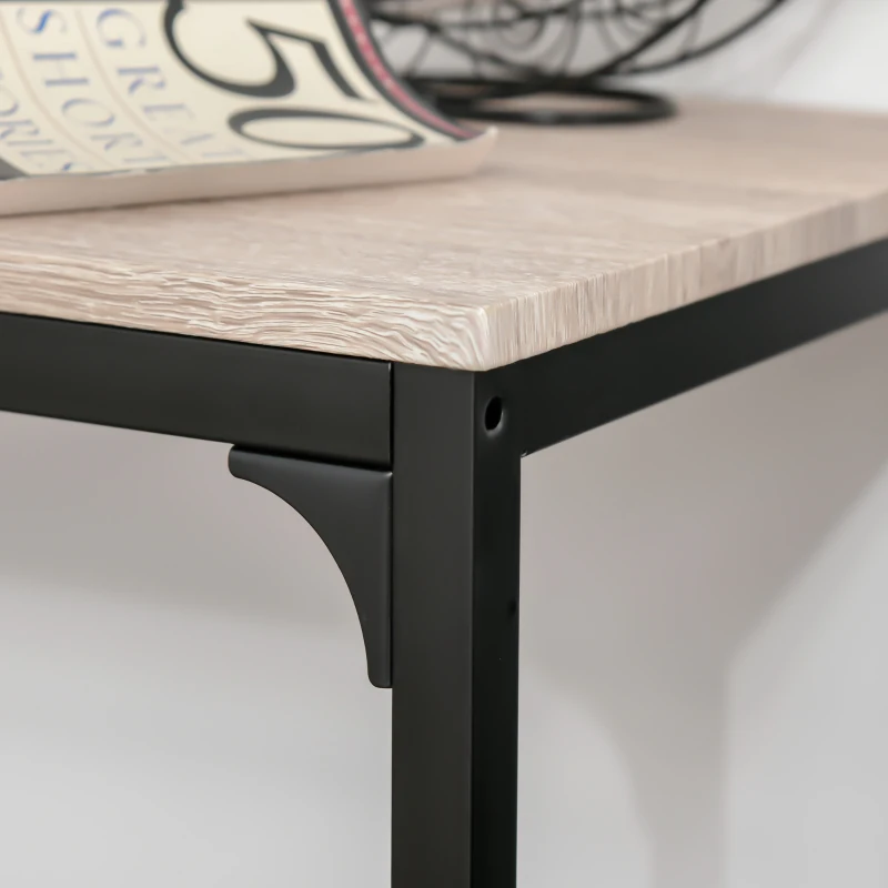 HOMCOM Conjunto de Mesa de Bar com 2 Bancos Conjunto de 3 Peças com 2 Bancos com Encosto e Apoio para Pés Design Industrial Madeira e Preto