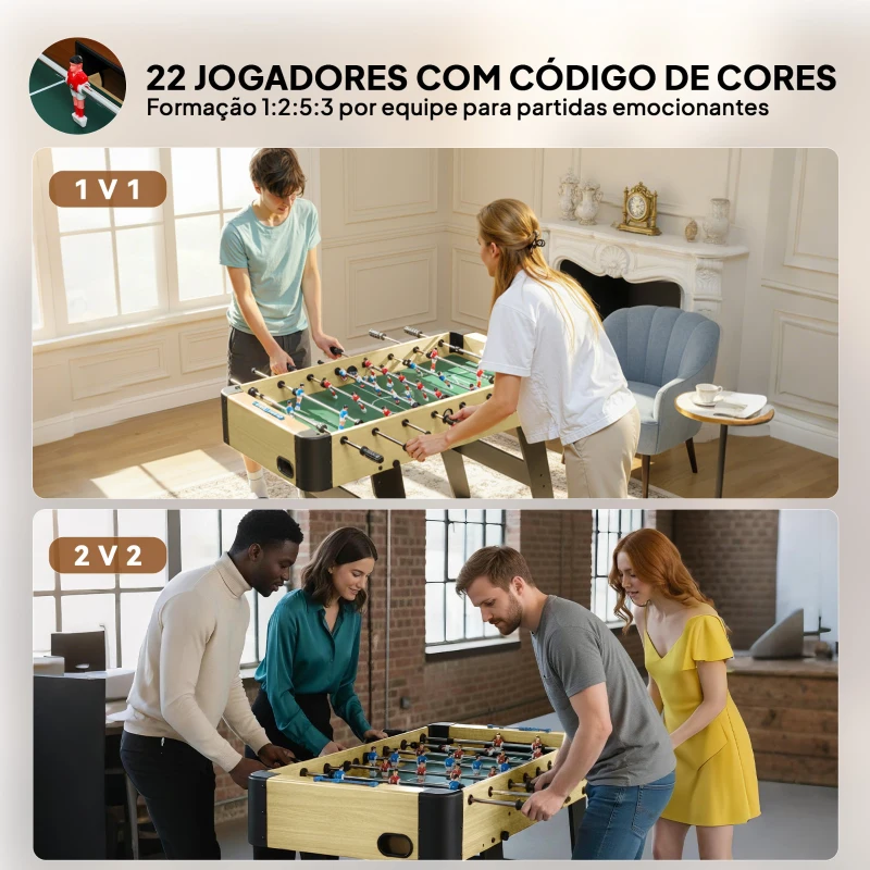 SPORTNOW Matraquilho Dobrável para Crianças com 2 Marcadores 8 Pegas 22 Jogadores 8 Barras e 2 Bolas 118x107,5x78 cm Maderia