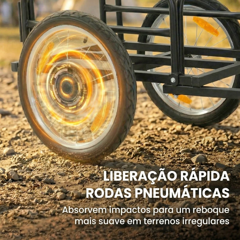 SPORTNOW Reboque para Bicicleta de Carga 40 kg Carrinho de Mão de Aço com Bandeira Vermelha Rodas de 16 Polegadas 145x60x42 cm Preto