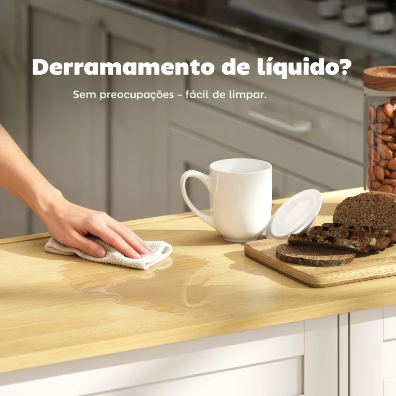 HOMCOM Ilha de Cozinha com Rodas Bancada Dobrável 2 Portas com Fecho Suave 2 Gavetas 6 Prateleiras Abertas 120x65x89 cm Branco