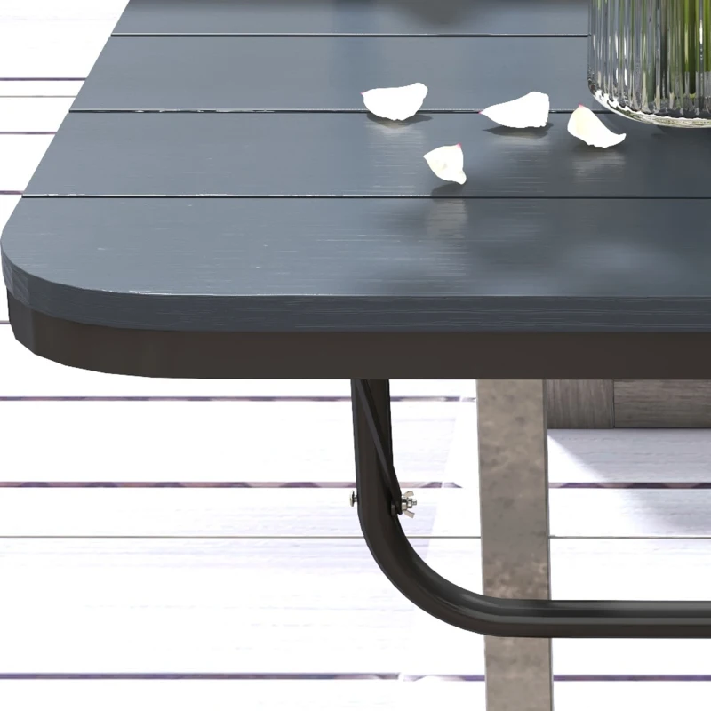 Outsunny Mesa Suspensa para Varanda Dobrável de Alumínio com Altura Ajustável em 4 Níveis Capacidade 25 kg 60x40x55-64 cm Preto
