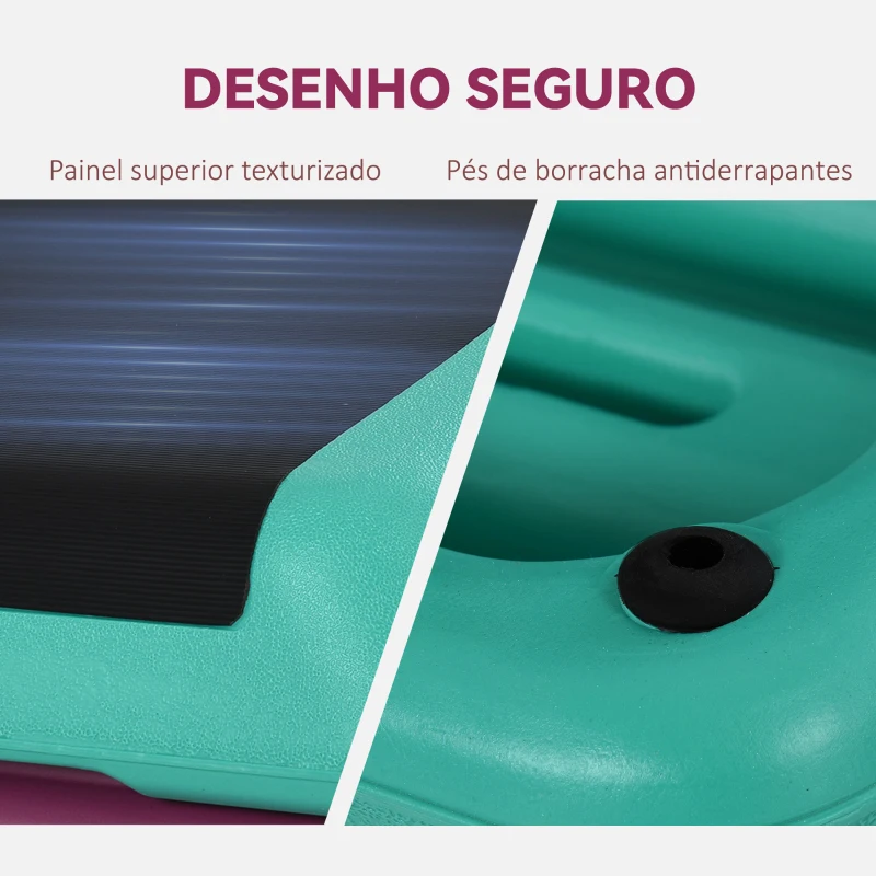 HOMCOM Step para Fitness Antiderrapante Altura Regulável 3 Níveis de 10/15/20 cm para Exercício 110x40x20 cm Multicolor
