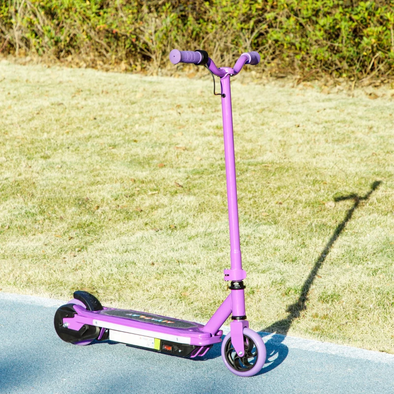 AIYAPLAY Trottinette électrique pour enfants 6-14 ans, vitesse maximale 10 km/h, lumières LED colorées, frein électrique, violet(m-9)