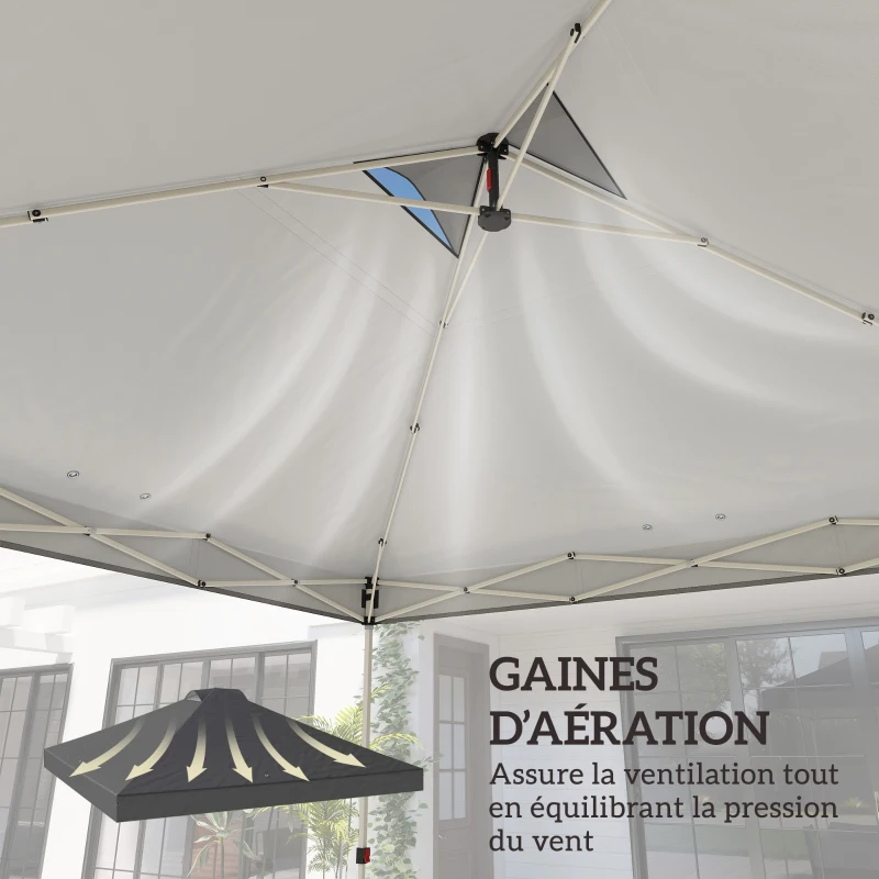 Outsunny Toile de Rechange pour Tonnelle 3 x 3 m UV50+ Imperméable avec 8 Trous de Drainage 3 x 3 m, Gris Foncé