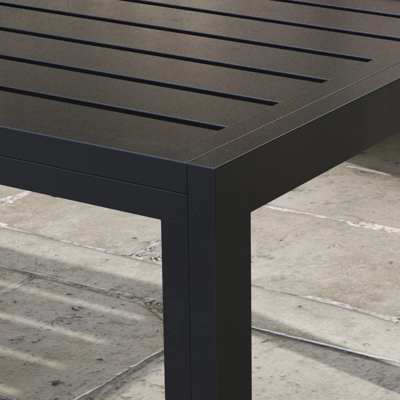 Outsunny Mesa de Centro de Jardim Retangular com Estrutura em Aço Galvanizado para Pátio, Terraço 101,5x61x46 cm Preto