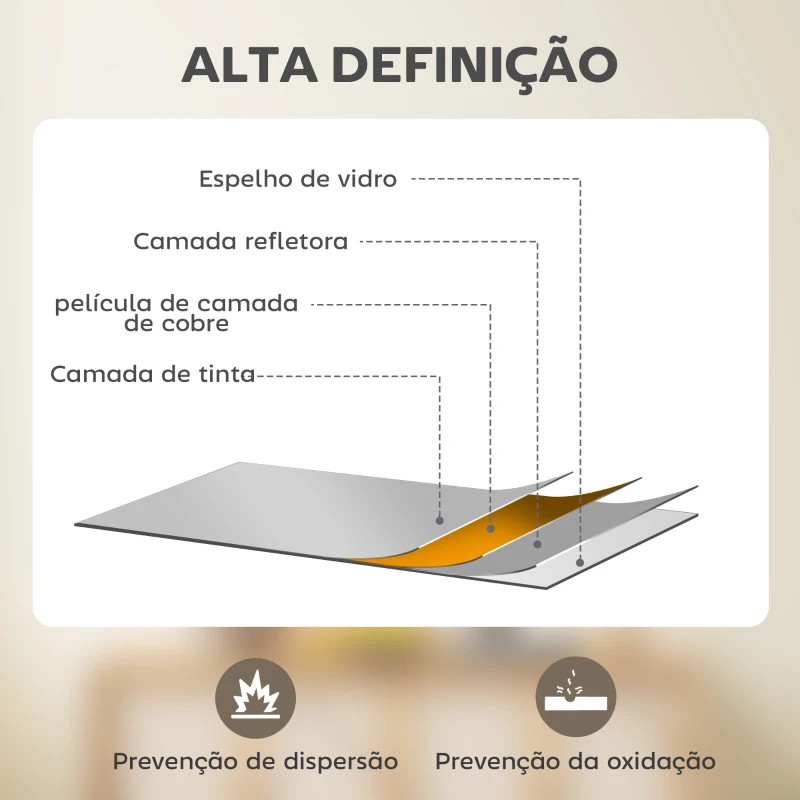 HOMCOM Espelho de Casa de Banho 70x90 cm Espelho de Parede Decorativo para Sala Entrada Corredor Horizontal ou Vertical Preto