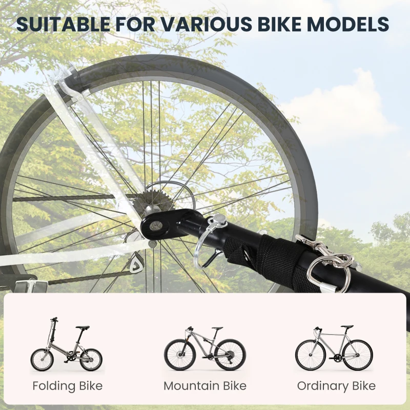 HOMCOM Bike Cargo Trailer in Steel Frame Extra Bicycle Storage Carrier with Hitch-Black