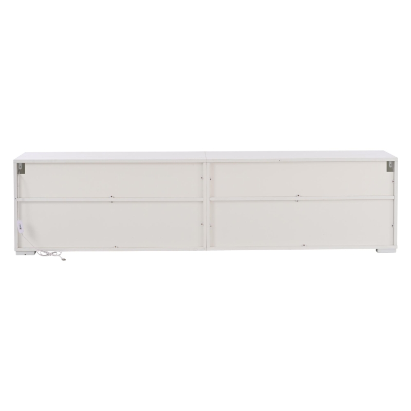 Mobile TV laccato lucido a LED, 180x38.5x45 cm, Bianco e Nero