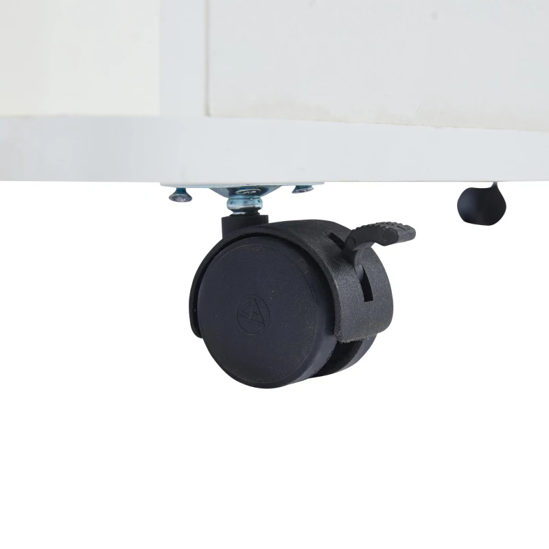 Tavolino multiuso con 4 sgabelli nascosti, 100x50x45 cm, Bianco