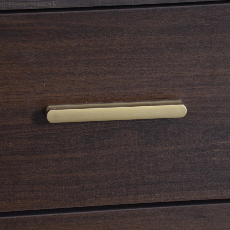 Mobile TV basso con ante in rattan, 3 ante e 2 cassetti, 190x40x52 cm, Marrone