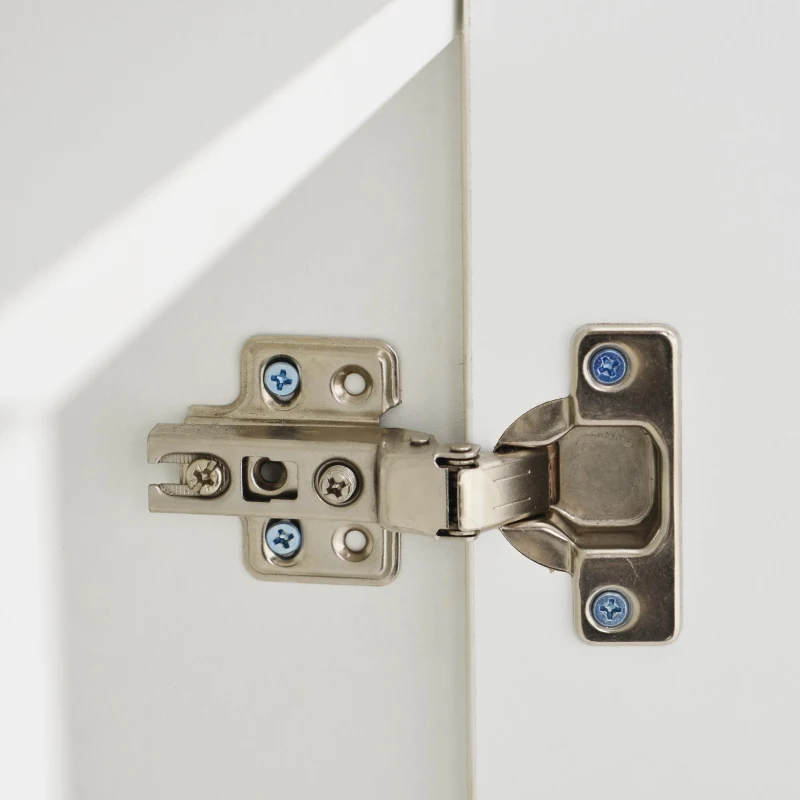 Madia vetrina laccata lucida, tre ante e ripiani regolabili, 130x35x95 cm, Bianco