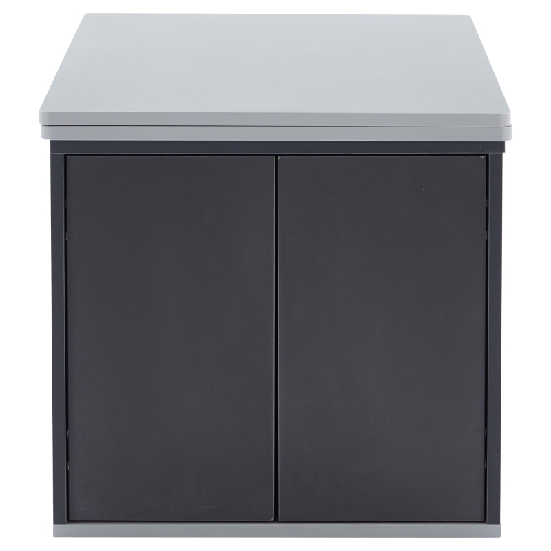 Tavolino multifunzione 2 in 1 regolabile in altezza con piano ribaltabile e vano portaoggetti, 100x51x47 cm, Grigio