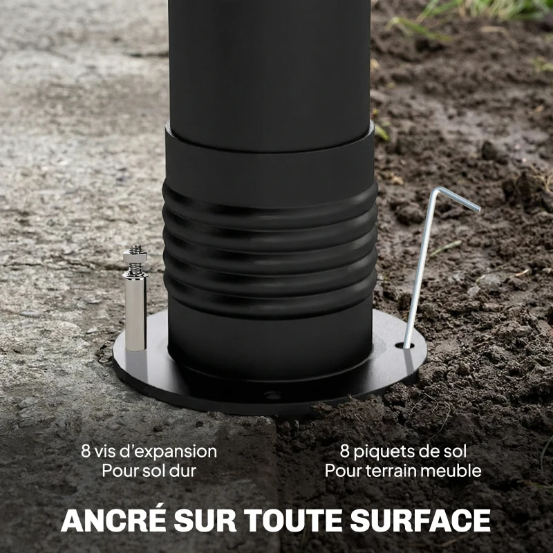 Outsunny Pergola de Jardin Tonnelle de Terrasse avec Toit Rétractable Rideaux et Système de Poulie 3x3m Gris Anthracite